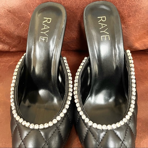 Raye Genuine Leather Rhinestone Embossed Heels - Picture 5 of 10